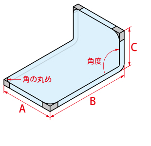 Lの字曲げ加工 セミオーダー | アクリ屋ドットコム